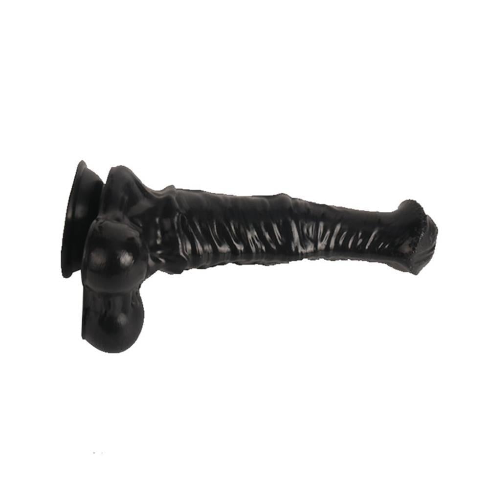 43 cm Et Dokulu Gerçekçi Çift Katmanlı Sünnetsiz Silikon Zenci Penis - Horse Power 3