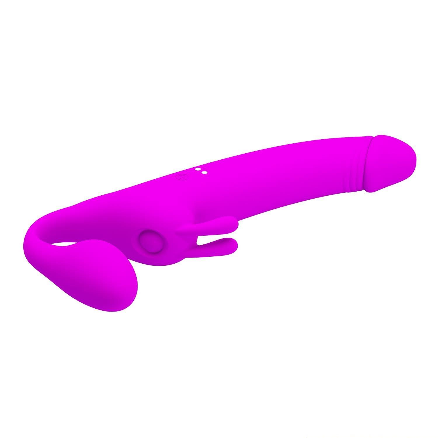 Manyetik USB Şarjlı Klitoris Darbe Modlu Çift Taraflı Strapon Teknolojik G-Spot Vajinal Vibratör - Zanini