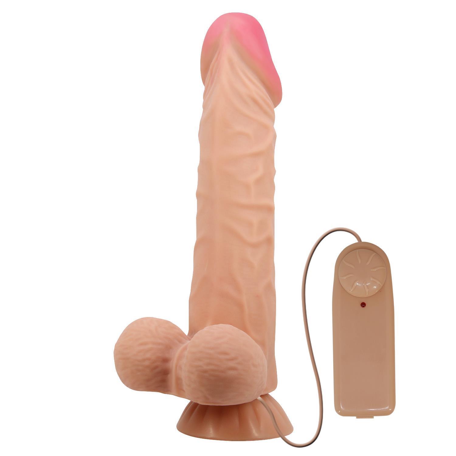 Belden Bağlamalı 24 cm Kıkırdaklı Çift Katmanlı Gerçekçi Titreşimli Dildo Vibratör Penis