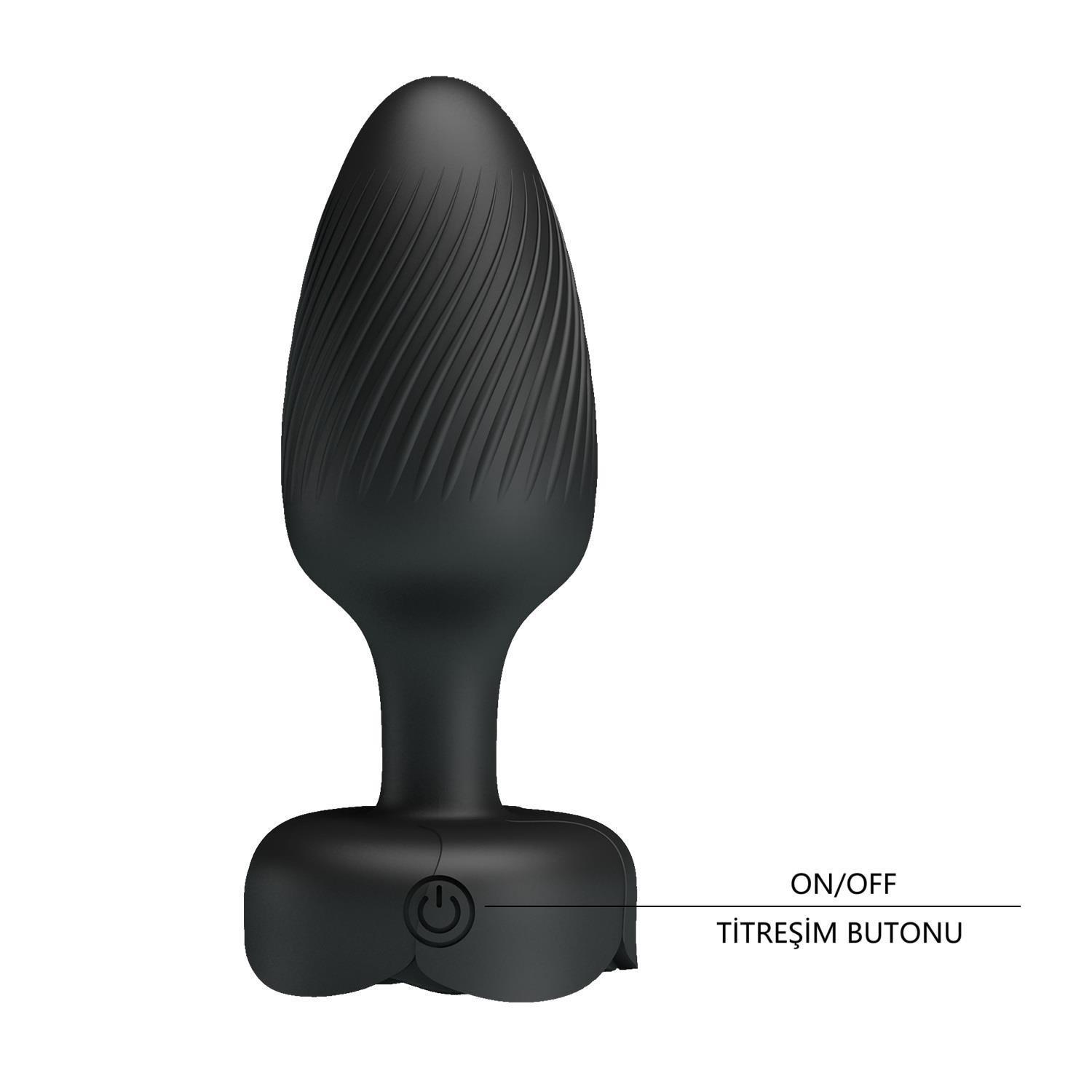 USBden Manyetik Şarjlı 10 Farklı Titreşimli 5 Led Işıklı Silikon Anal Plug - Osborn