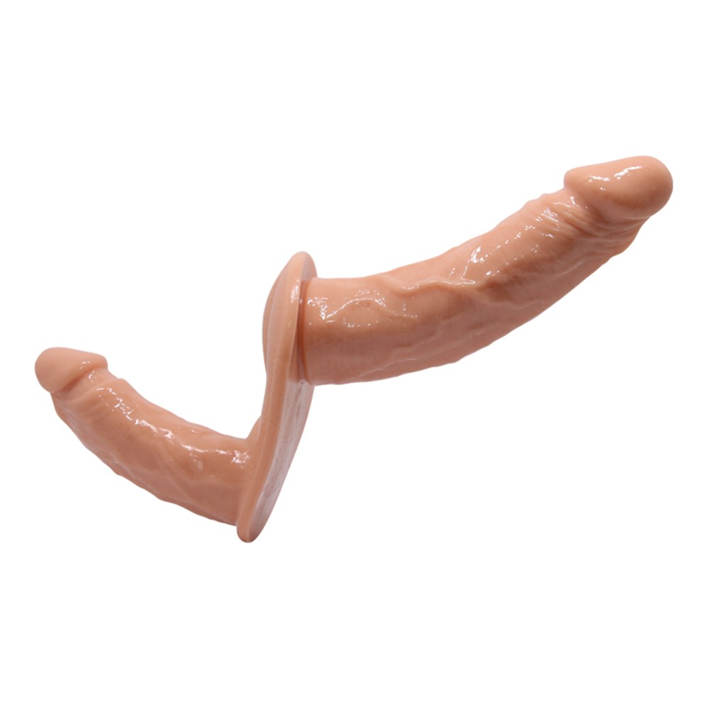 Belden Bağlamalı Çift Taraflı İçi Dolu Strapon Penis
