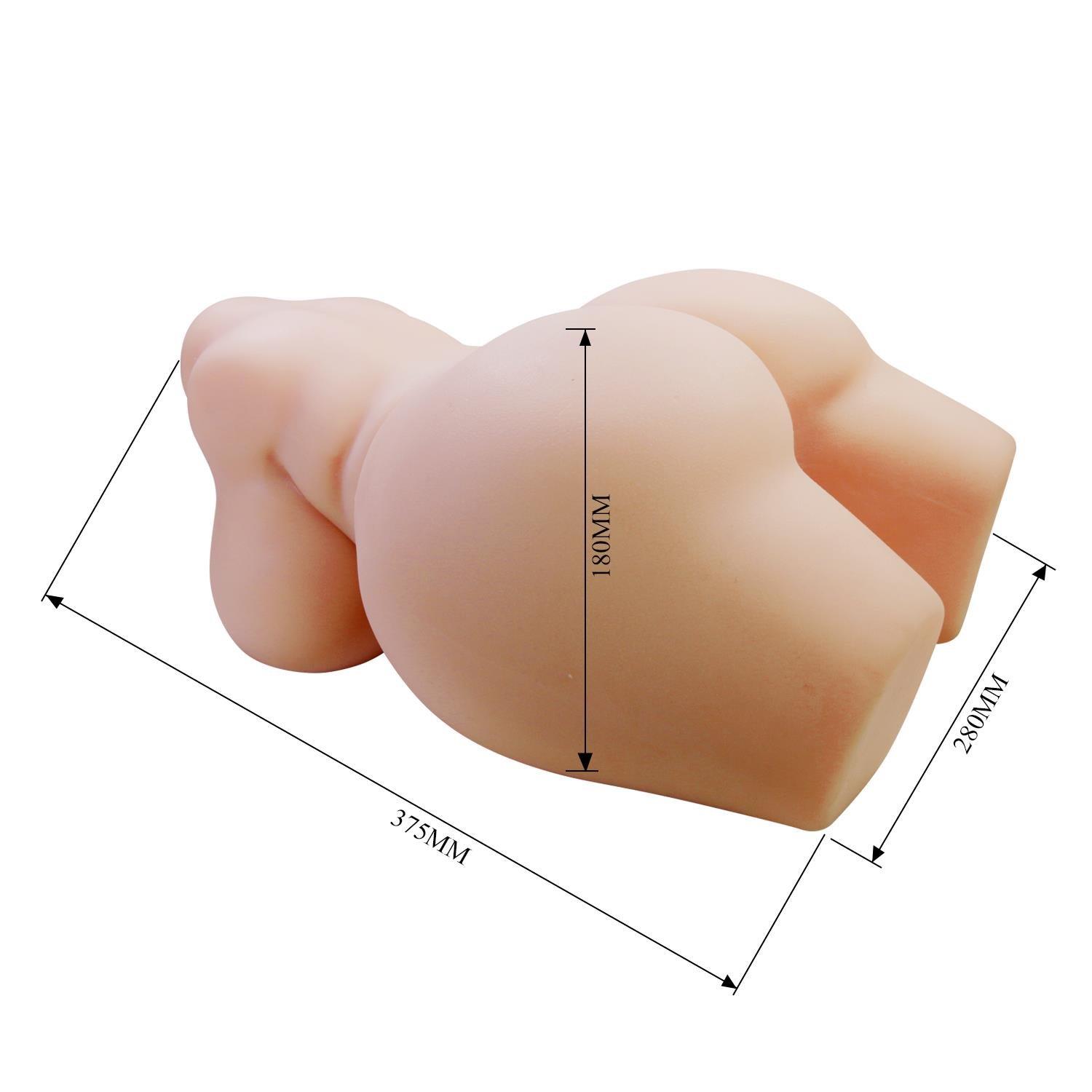 3 Boyutlu İki İşlevli Büyük Kalçalı Yarım Vücut Anal Vajinal Silikon Seksi Manken - Grace