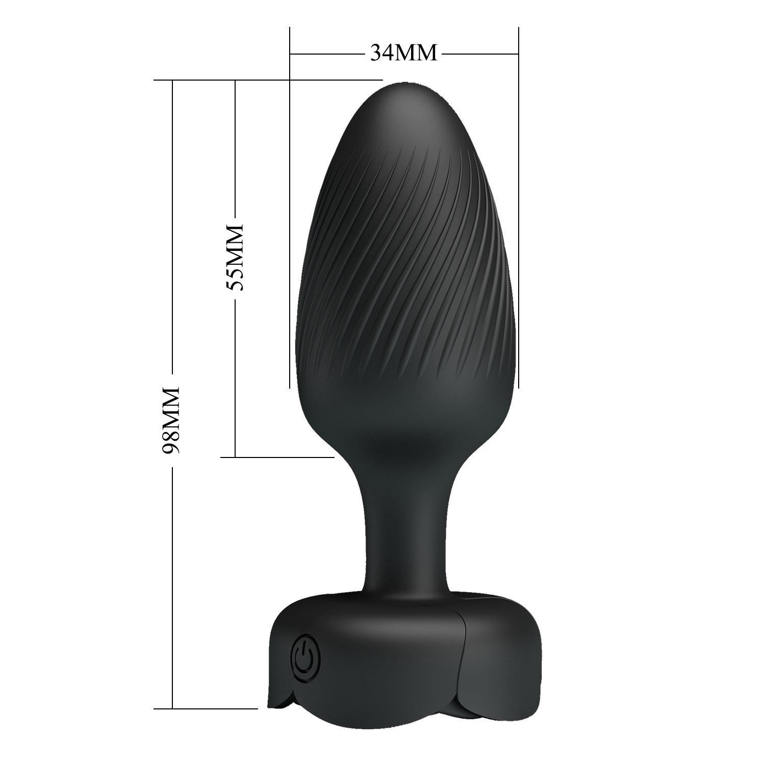 USBden Manyetik Şarjlı 10 Farklı Titreşimli 5 Led Işıklı Silikon Anal Plug - Osborn