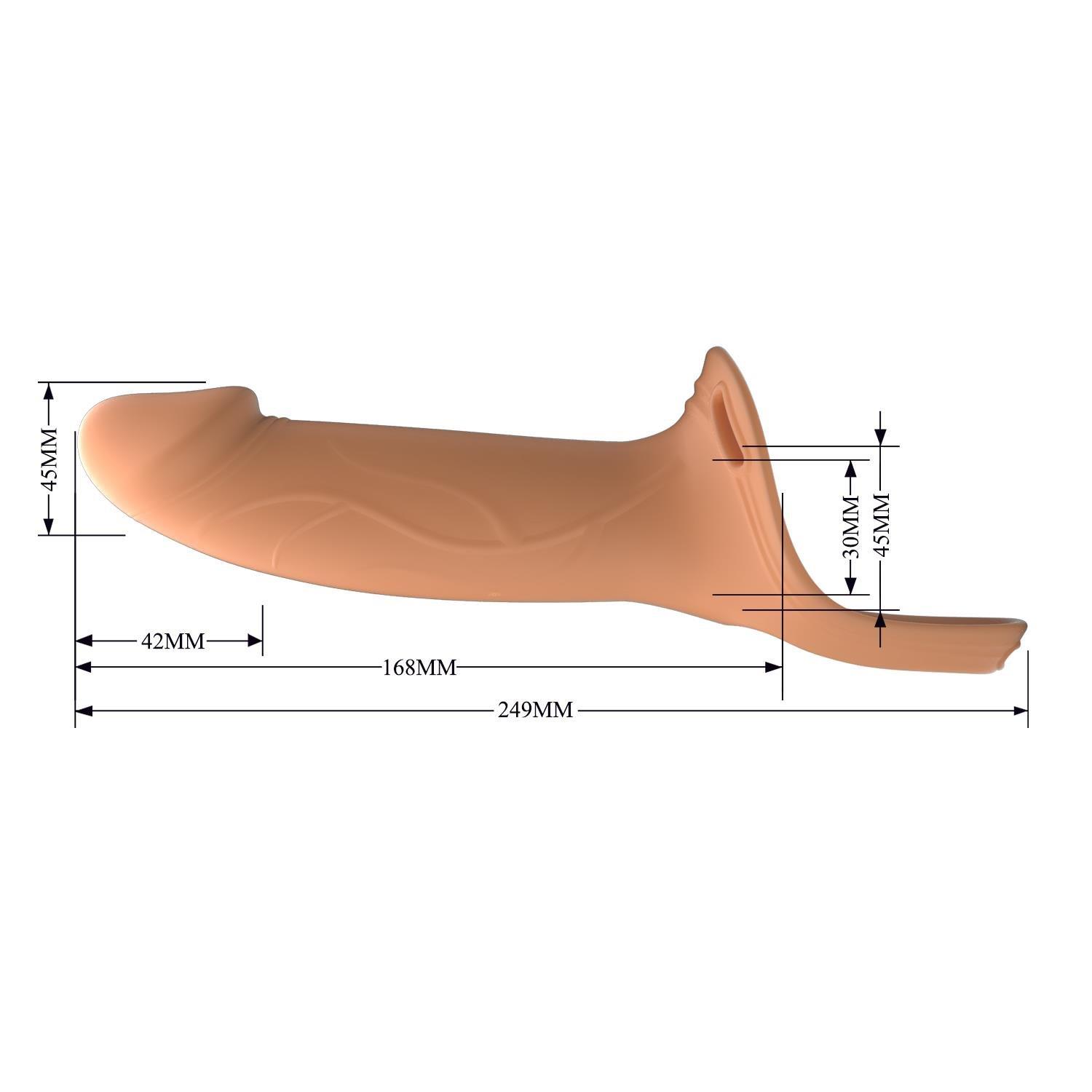 16,8 cm Belden Bağlamalı İçi Boş 4,2 cm Dolgulu Strapon Penis - Landon S