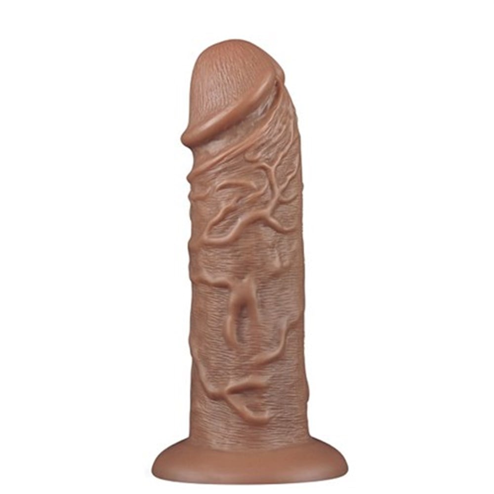 Yeni Nesil Çift Katmanlı 10 Titreşim Fonksiyonlu 26,6 cm Realistik Kalın Dildo Melez Penis