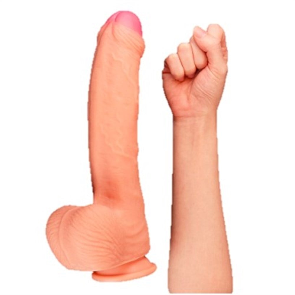 Yeni Nesil Çift Katmanlı 28 cm Realistik Dildo Penis