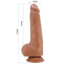 23,3 cm Yeni Nesil Çift Katmanlı Realistik Vantuzlu Dildo Penis - Draco