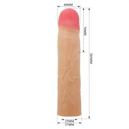 7,6 cm Dolgulu Premium Ten Rengi Silikon Penis Kılıfı - Kylian