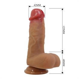 17,3 cm Belden Bağlamalı İçi Dolu Strapon Melez Penis - Fogg
