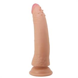 Belden Bağlamalı 21 cm Yeni Nesil Çift Katmanlı Realistik Vantuzlu Testissiz Dildo Penis - Kable