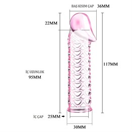 11,5 cm Silikon Şeffaf Penis Kılıfı