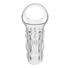 11,5 cm Silikon Şeffaf Tırtıklı Penis Kılıfı