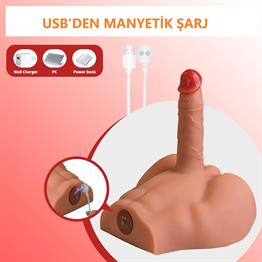 Gerçekçi Yapıda Realistik İleri Geri Hareketli 17,5 cm Penisli Erkek Vücut - Peel