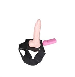 18 cm Belden Bağlamalı İçi Boş Titreşimli Protez Penis