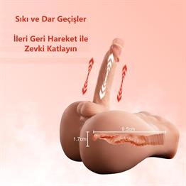 2 İşlevli Gerçekçi Ölçülerde Realistik İleri Geri Hareketli 18 cm Penisli Anal Girişli Erkek Vücut - Bartlett
