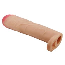 7,6 cm Dolgulu Premium Ten Rengi Silikon Penis Kılıfı - Gerd