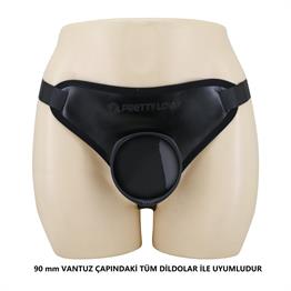 17,3 cm Belden Bağlamalı İçi Dolu Strapon Melez Penis - Fogg