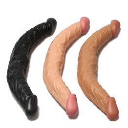36 cm Çift Taraflı Realistik Dildo Anal Vajinal Penis