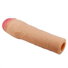 5 cm Dolgulu Premium Ten Rengi Silikon Penis Kılıfı - Chane
