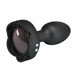 USBden Manyetik Şarjlı 10 Farklı Titreşimli 5 Led Işıklı Silikon Anal Plug - Olman