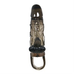 4 cm Uzatmalı Anal Vajinal ve Klitoral Uyarıcılı Titreşimli Penis Kılıfı