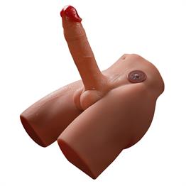 2 İşlevli Gerçekçi Ölçülerde Realistik İleri Geri Hareketli 17 cm Penisli Anal Girişli Erkek Vücut - Jason