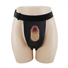 17,5 cm Belden Bağlamalı İçi Boş 7 cm Dolgulu Strapon Penis - Houston