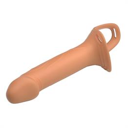 16,8 cm Belden Bağlamalı İçi Boş 4,2 cm Dolgulu Strapon Penis - Landon S