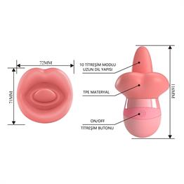 10 Fonksiyonlu USB Şarjlı Klitoris Uzun Dil Uyarıcılı Teknolojik Vibratör - Kylee