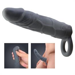 Dolgulu Realistik Uzatmalı Zenci Penis Dildo Kılıfı