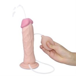 Belden Bağlamalı Yumuşak Dokulu Su Fışkırtmalı Realistik Penis 21,5 cm