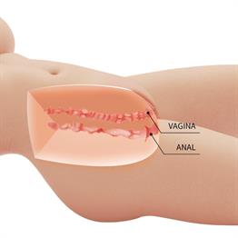 3 Boyutlu İki İşlevli Yarım Vücut Anal Vajinal Silikon Seksi Manken - Tiffany