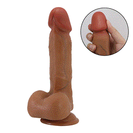 21,8 cm Et Dokulu Gerçekçi Çift Katmanlı Silikon Melez Penis