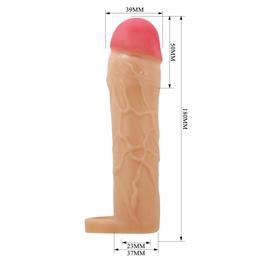 5 cm Dolgulu Premium Ten Rengi Silikon Penis Kılıfı - Hani