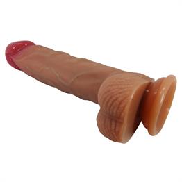 20,6 cm Belden Bağlamalı İçi Dolu Strapon Melez Penis - Wells