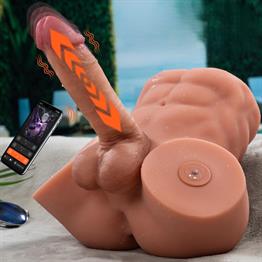 2 İşlevli Telefondan Kumandalı Realistik 24 cm İleri Geri Hareket Penisli Anal Girişli Erkek Kalça - Gretel