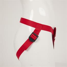 Protez Penis Metal 3 Halkalı Kırmızı Deri Kemer