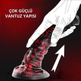 Belden Bağlamalı 21 cm Et Dokulu Fantezi Renklerde Gerçekçi Çift Katmanlı Sünnetsiz Silikon Penis - Horse Power 5