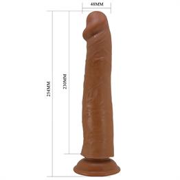 Belden Bağlamalı 25,4 cm Yeni Nesil Çift Katmanlı Realistik Vantuzlu Testissiz Melez Dildo Penis - Sharife