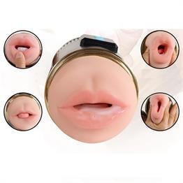 Çift Taraflı Fener Tipi Titreşimli Realistik Suni Vajinal ve Oral Mastürbatör - Kay