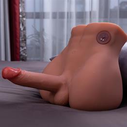 2 İşlevli Gerçekçi Ölçülerde Realistik İleri Geri Hareketli 18 cm Penisli Anal Girişli Erkek Vücut - Bartlett
