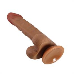 24 cm Yeni Nesil Çift Katmanlı Realistik Vantuzlu Dildo Penis - Buraq