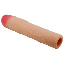 7,6 cm Dolgulu Premium Ten Rengi Silikon Penis Kılıfı - Kylian