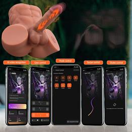 2 İşlevli Telefondan Kumandalı Realistik 24 cm İleri Geri Hareket Penisli Anal Girişli Erkek Kalça - Gretel