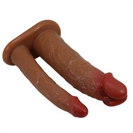 4 cm Uzatmalı Çiftli İçi Boş 17,5 cm Çatal Dildo Penis Kılıfı - Yairon