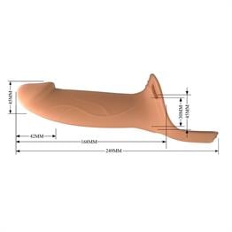 16,8 cm Belden Bağlamalı İçi Boş 4,2 cm Dolgulu Strapon Penis - Landon S