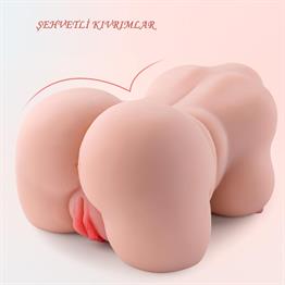 USBden Manyetik Şarjlı Titreşim Fonksiyonlu Realistik Yarım Vücut - Ejleen Pussy