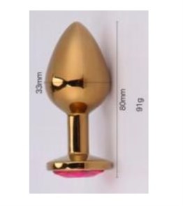 Mücevher Taşlı Gold Anal Tıkaç (Plug)