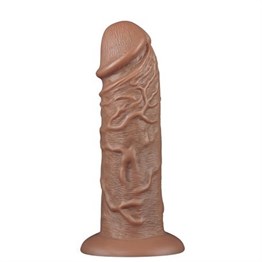 Belden Bağlamalı Yeni Nesil Çift Katmanlı 10 Titreşim Fonksiyonlu 26,6 cm Realistik Kalın Dildo Melez Penis