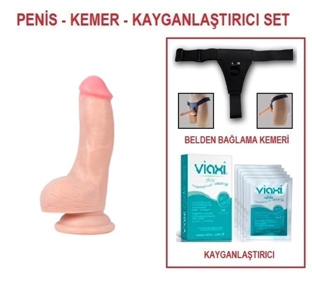 16 cm Belden Bağlamalı Realistik Dildo Penis Set